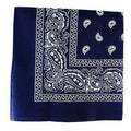 Navy Paisley Bandanna 22" Square Standard 100% Cotton 12 PACK 1915DZ
