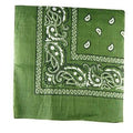 Olive Paisley Bandanna 22" Square Standard 100% Cotton 12 PACK 1929DZ