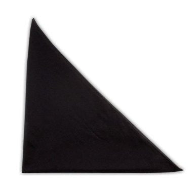 Solid Black Bandanna 22" Square Standard 100% Cotton 12 PACK 1935