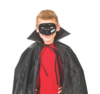 12 PACK Child Gothic Mask Black Plastic 1850