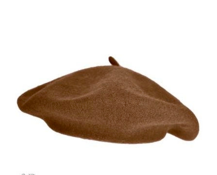Brown Wool Beret 22.5" Standard Adult Size 1362