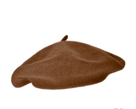 Brown Wool Beret 22.5" Standard Adult Size 1362