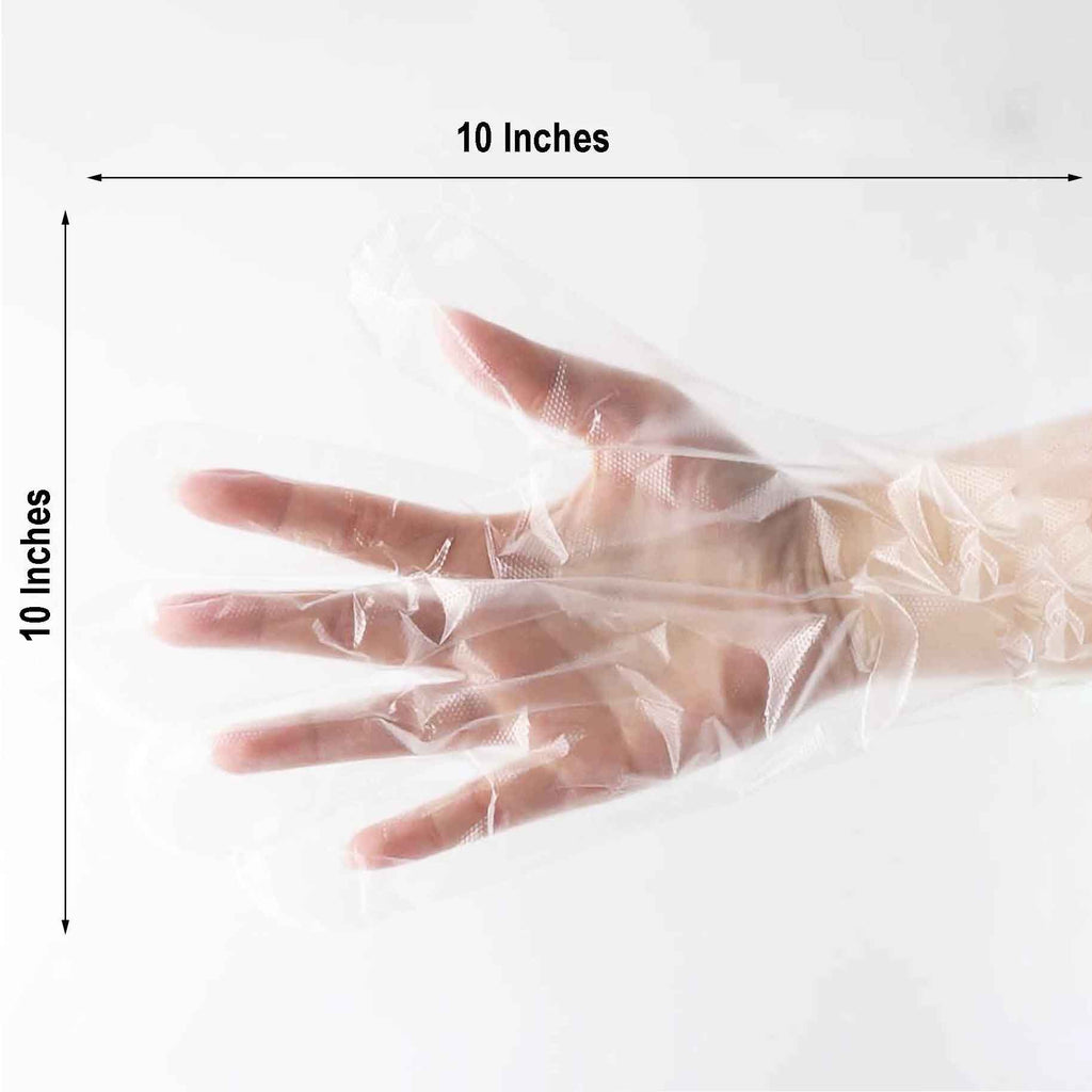 Pack of 500 | Clear Plastic Disposable Gloves | Powder Free Multipurpose Plastic Gloves, Food Service Gloves