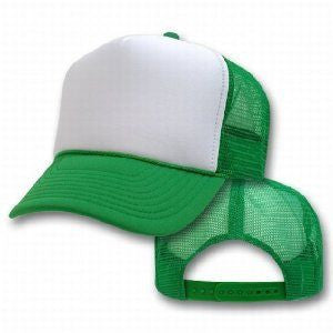 Green Trucker Caps |  White Front 12 PACK 1466