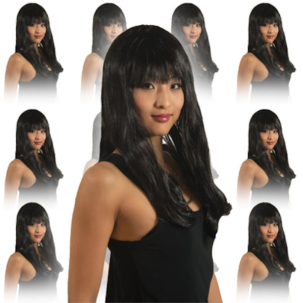 Black Diva Wig with Bangs 12 PACK  WS6026D
