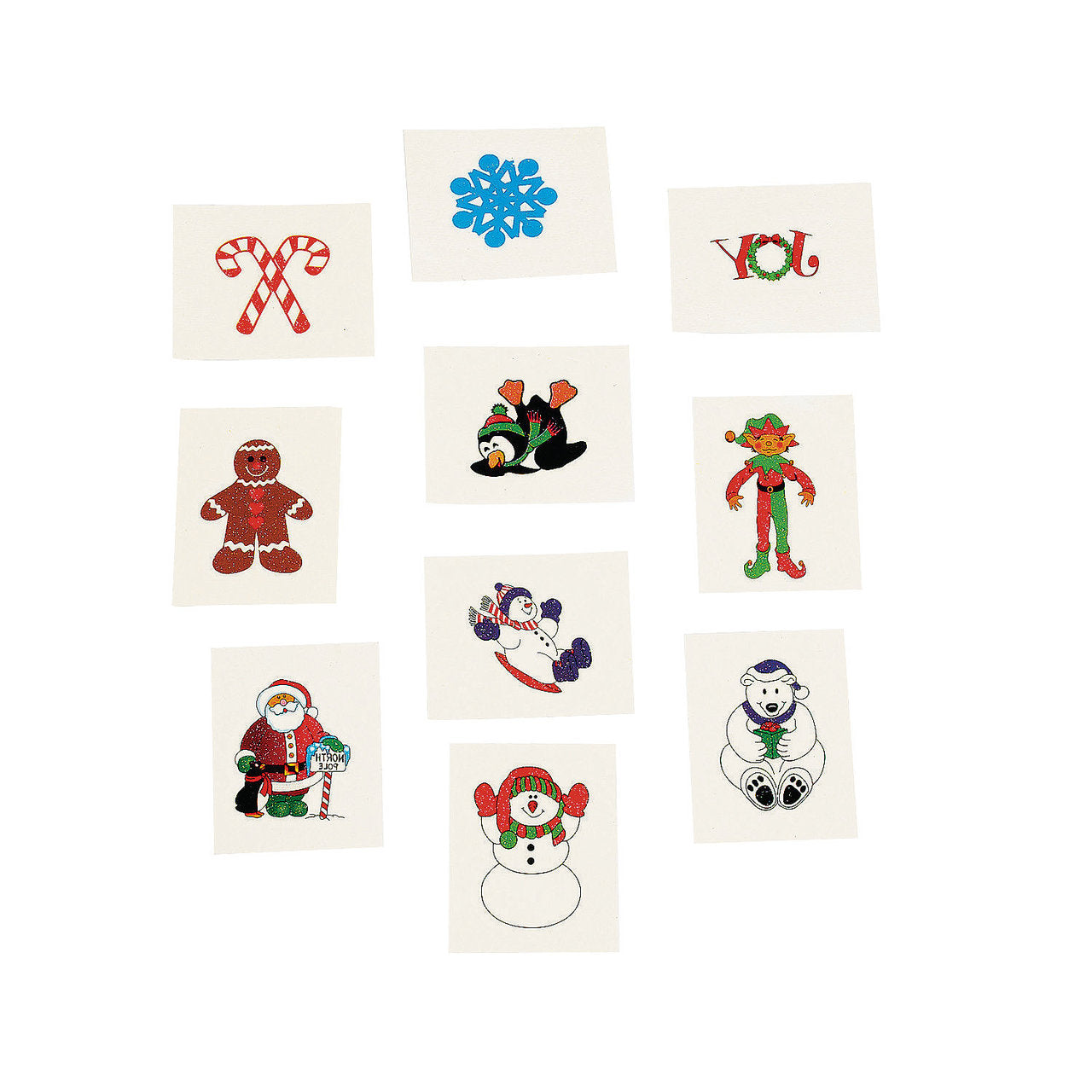 Christmas Temporary Tattoos Holiday Bulk 9257