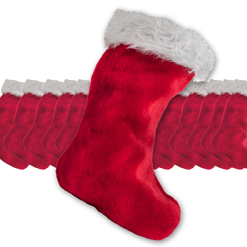Christmas Stockings Plush Bulk  12 PACK 1819D