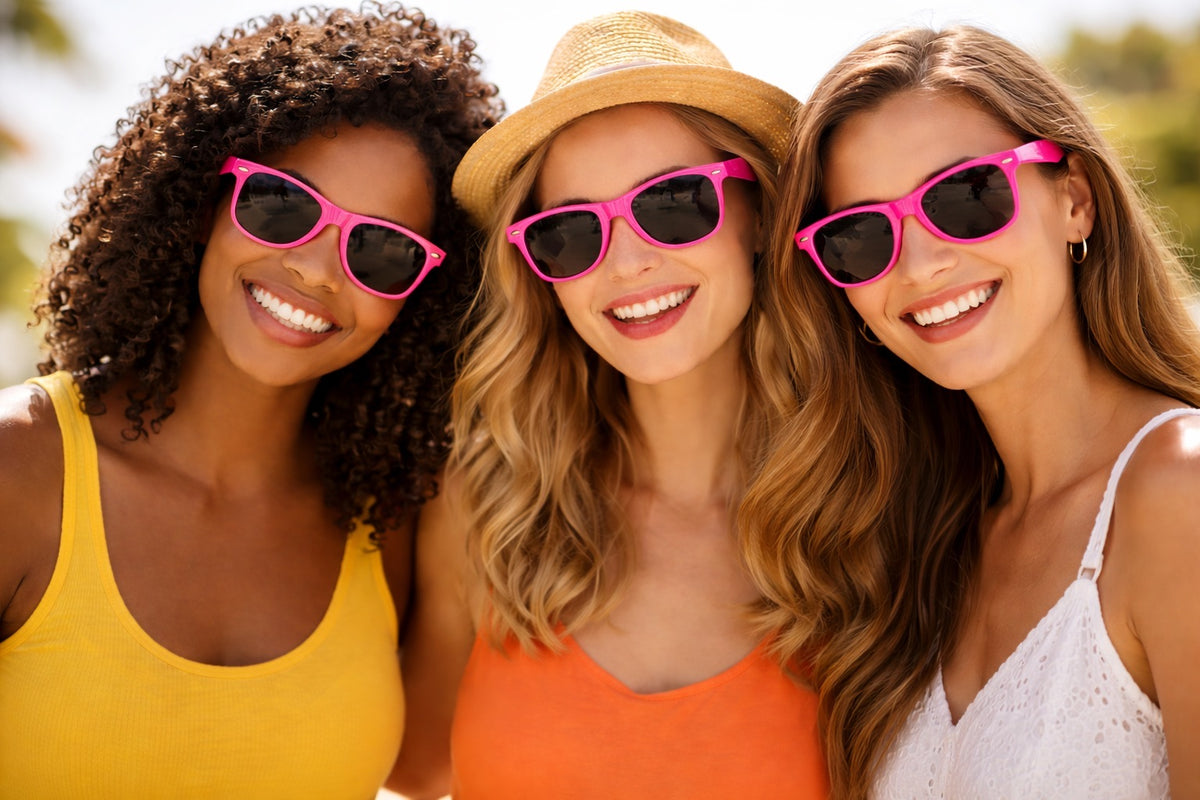 Hot Pink Sunglasses | Iconic 80's Style | Adult 12 PACK 1054D