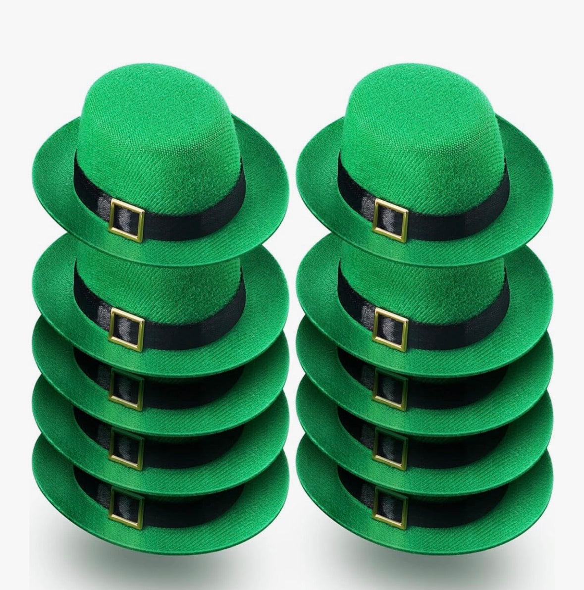 St Patricks Green Glitter Mini Top Hat Bulk Wholesale 12 PACK 38500