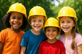 12 PACK Plastic Child Construction Helmet Bulk 12 PACK 3 Colors 1554D