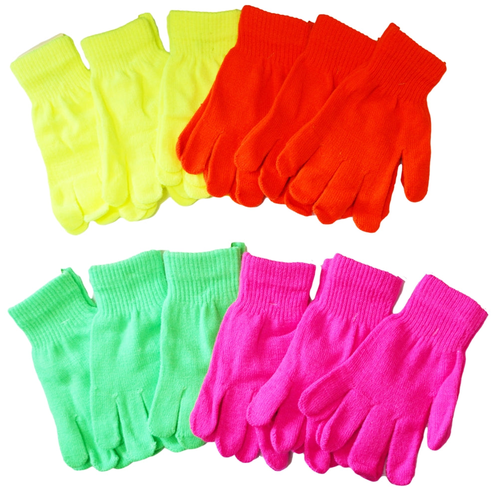 Knit Gloves Neon orange 50771