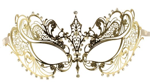 Luxury Filigree Laser Cut Metal Venetian Masquerade Mask Gold 9230