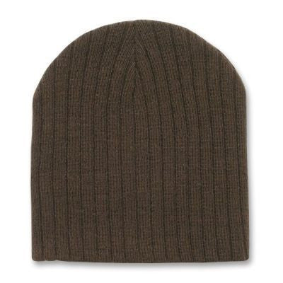 Brown Short Cable Beanie 5711