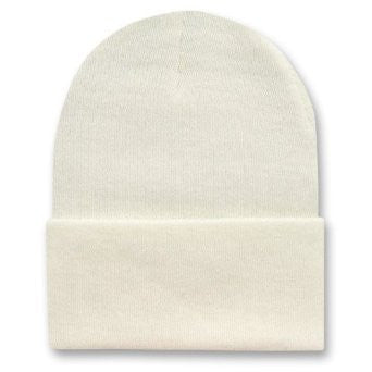 Long Beanie Hat White 5760