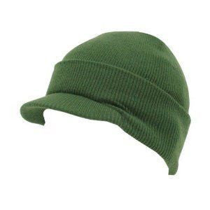 Beanie Visor Cap Olive Green 5771