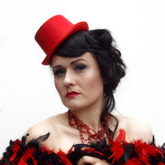 Red Mini Top Hat with Clips 5882