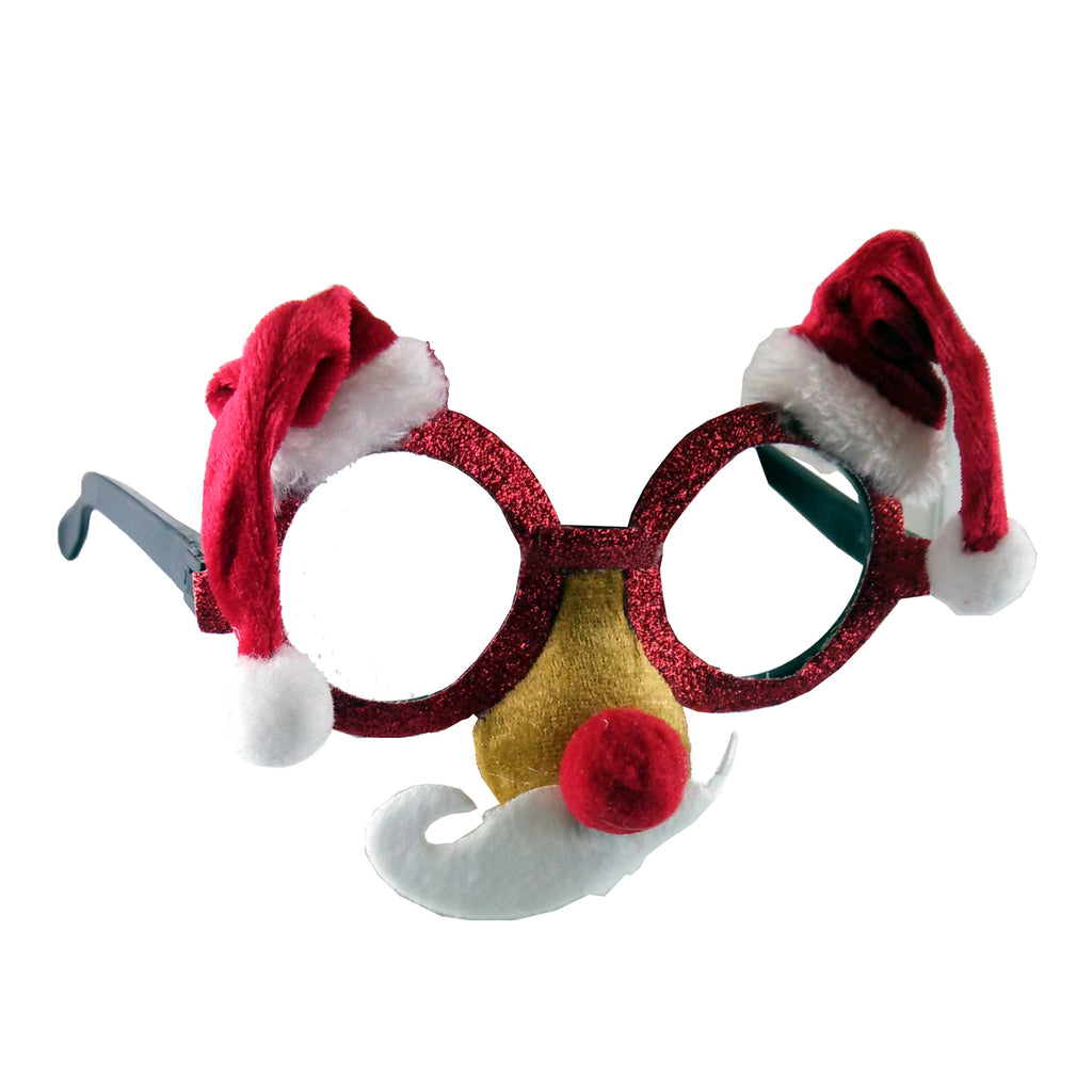 Santa Hat and Mustache Glasses 12 PACK 7330