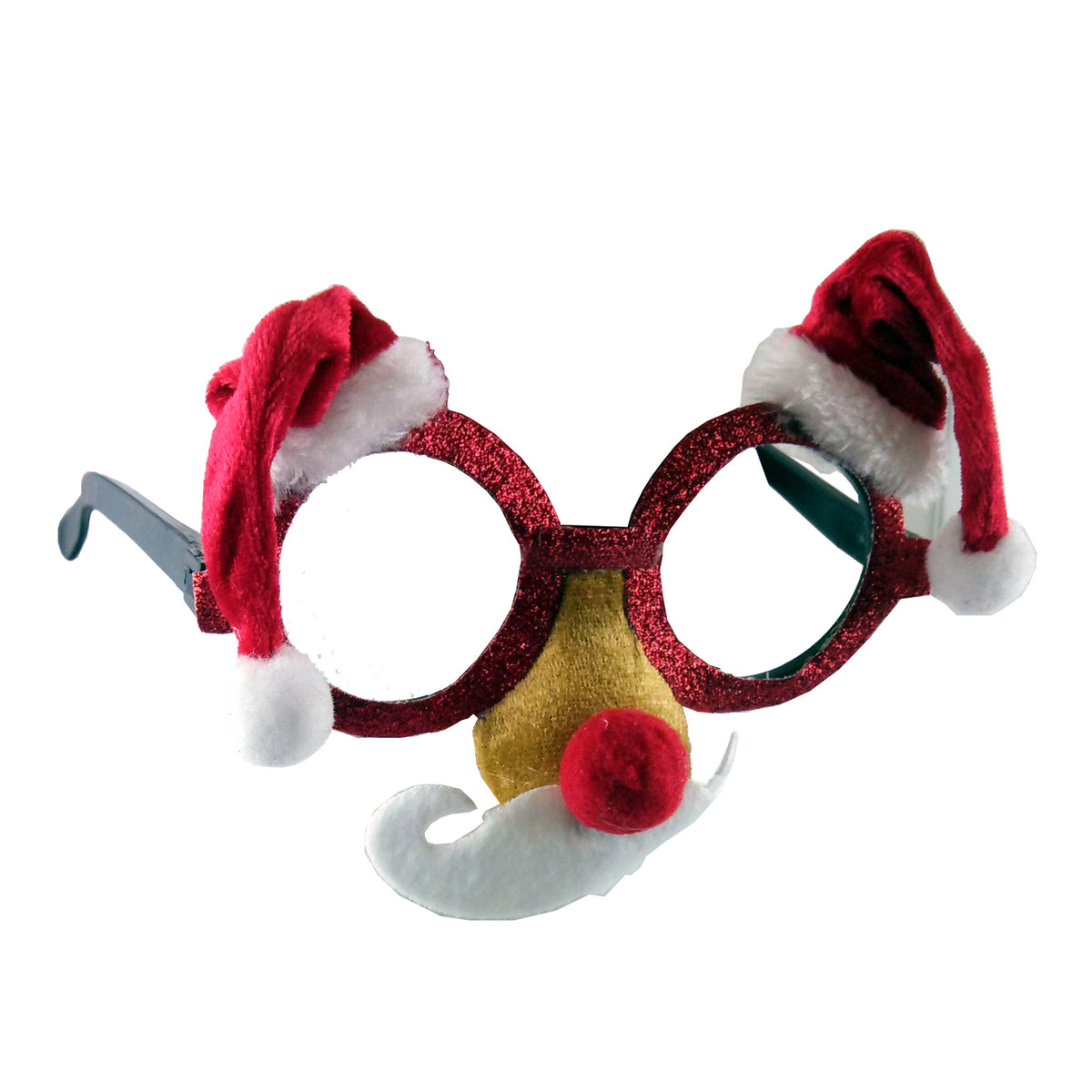 Santa Hat and Mustache Glasses 12 PACK 7330
