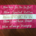 Bachelorette Sashes, Custom Sashes for Bachelorette Parties 60" (Fonts in Picture Gallery)