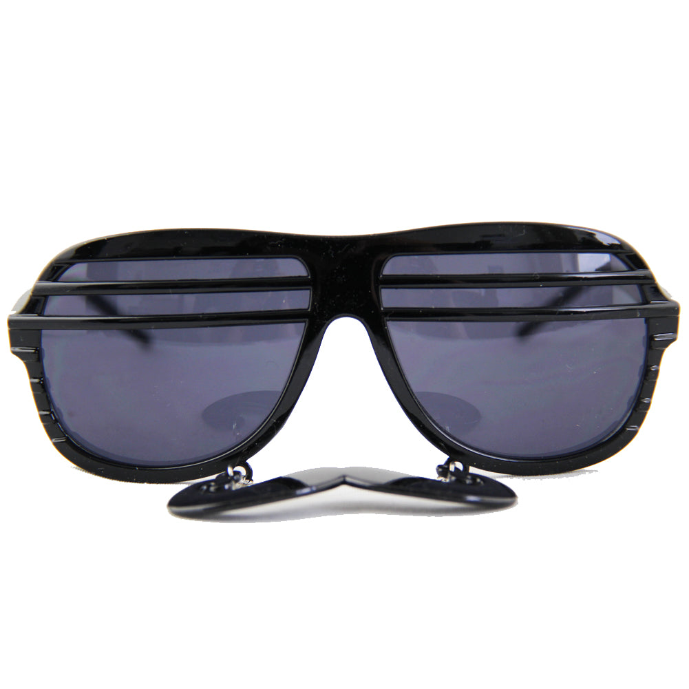 Black Mustache Shutter Shades Sunglasses 7403