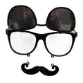Flip Up Mustache Sunglasses Black 7402