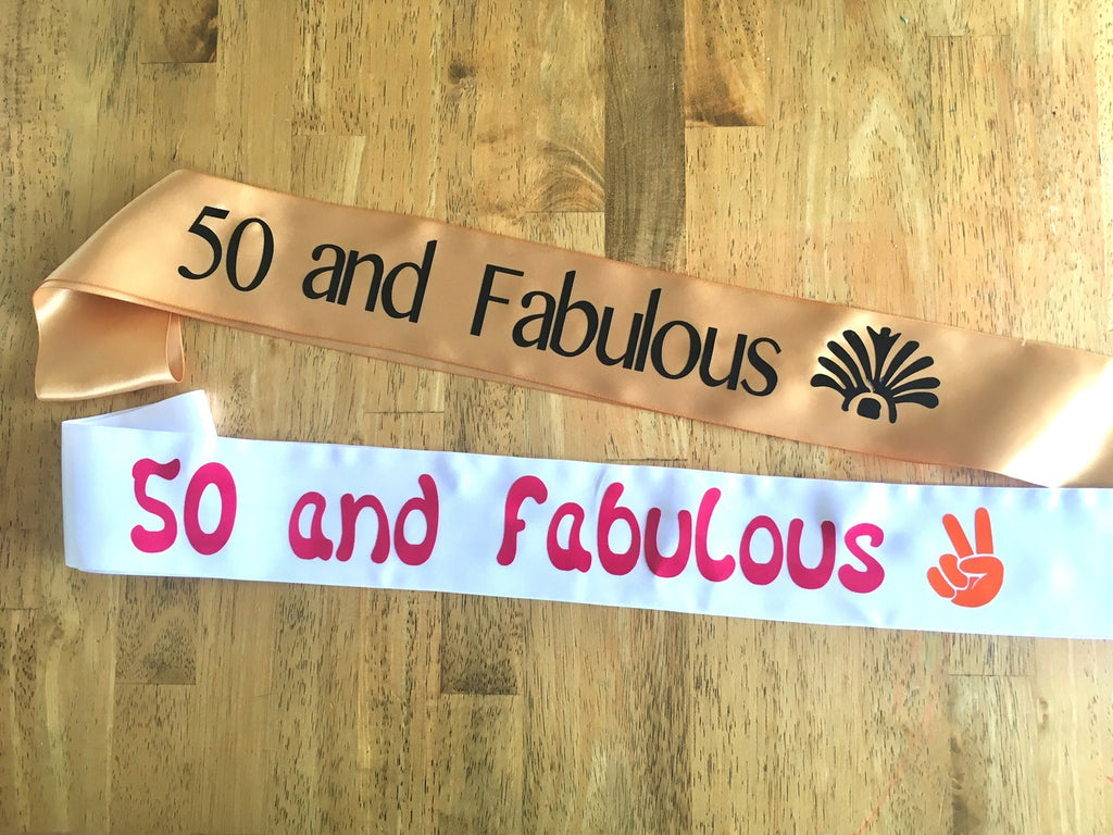 50th Birthday Sashes | Sashes for 50th Birthday Party | 13203