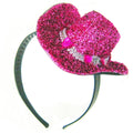 Mini Cowboy Hat Pink Glitter Headband 5803
