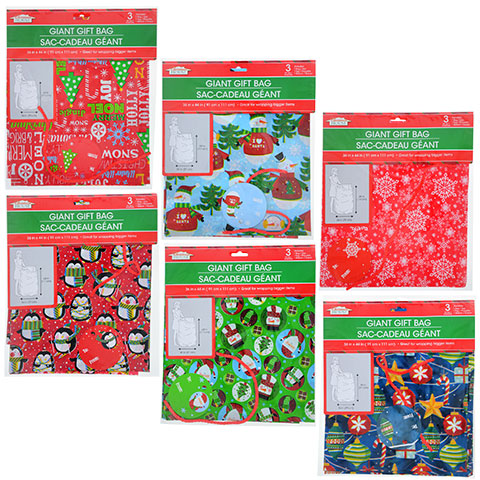 Jumbo Gift Bags | Santa Bags | 12PK 13092
