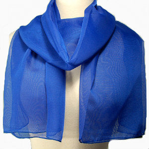 Royal Blue Long Sheer Chiffon Scarf  21" x 60" 2134