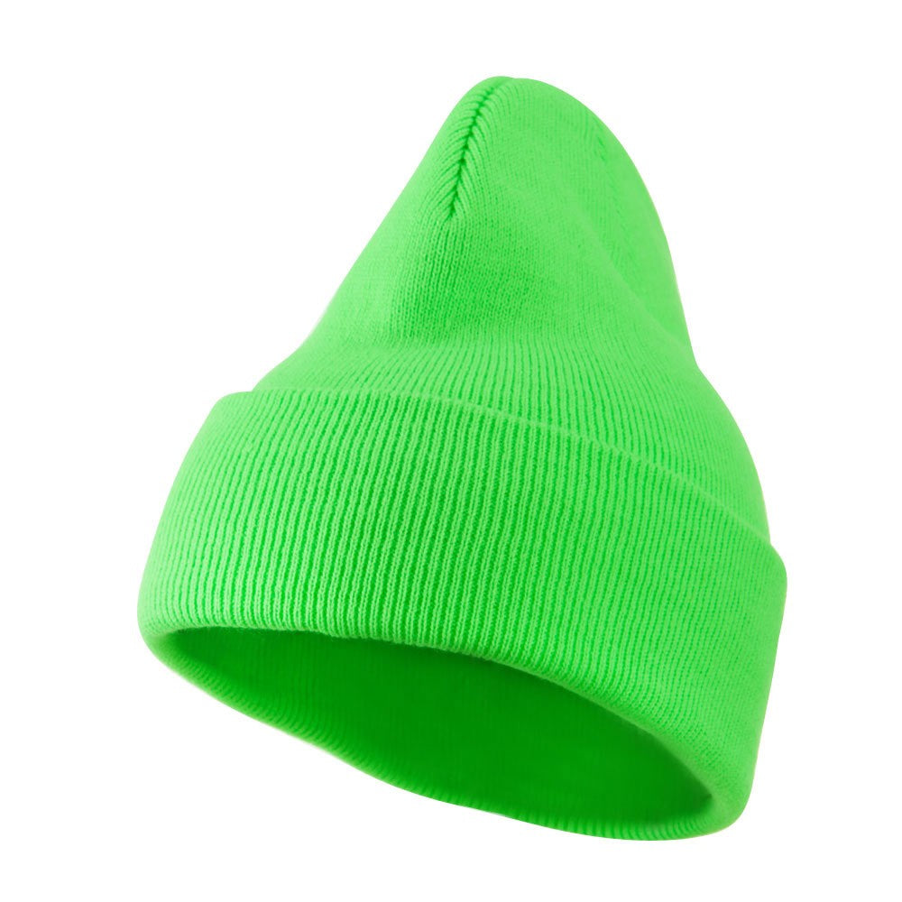 Neon Green Beanie Skullcap Beanie Retro 5763