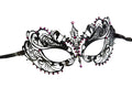 Metal Venetian Mardi Gras Laser Cut Mask Filigree Black/Purple 9250