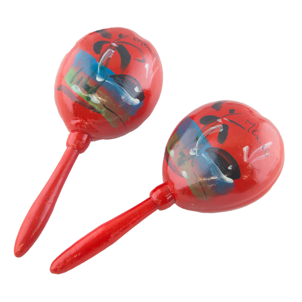 Wholesale Wooden Maracas, Bulk Wooden Maracas, 12 PK Red 9298B