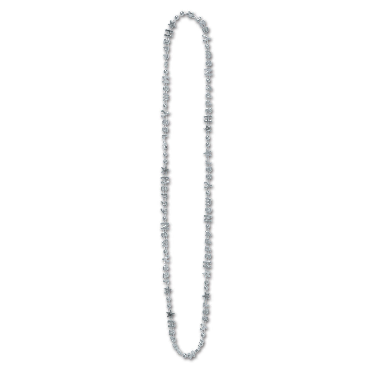 12 PACK New Years Silver Beads Bulk 6701D