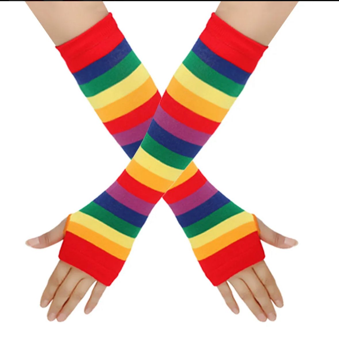 Rainbow Gloves Wholesale | Knit Fingerless or Full Finger 6 PK 30212