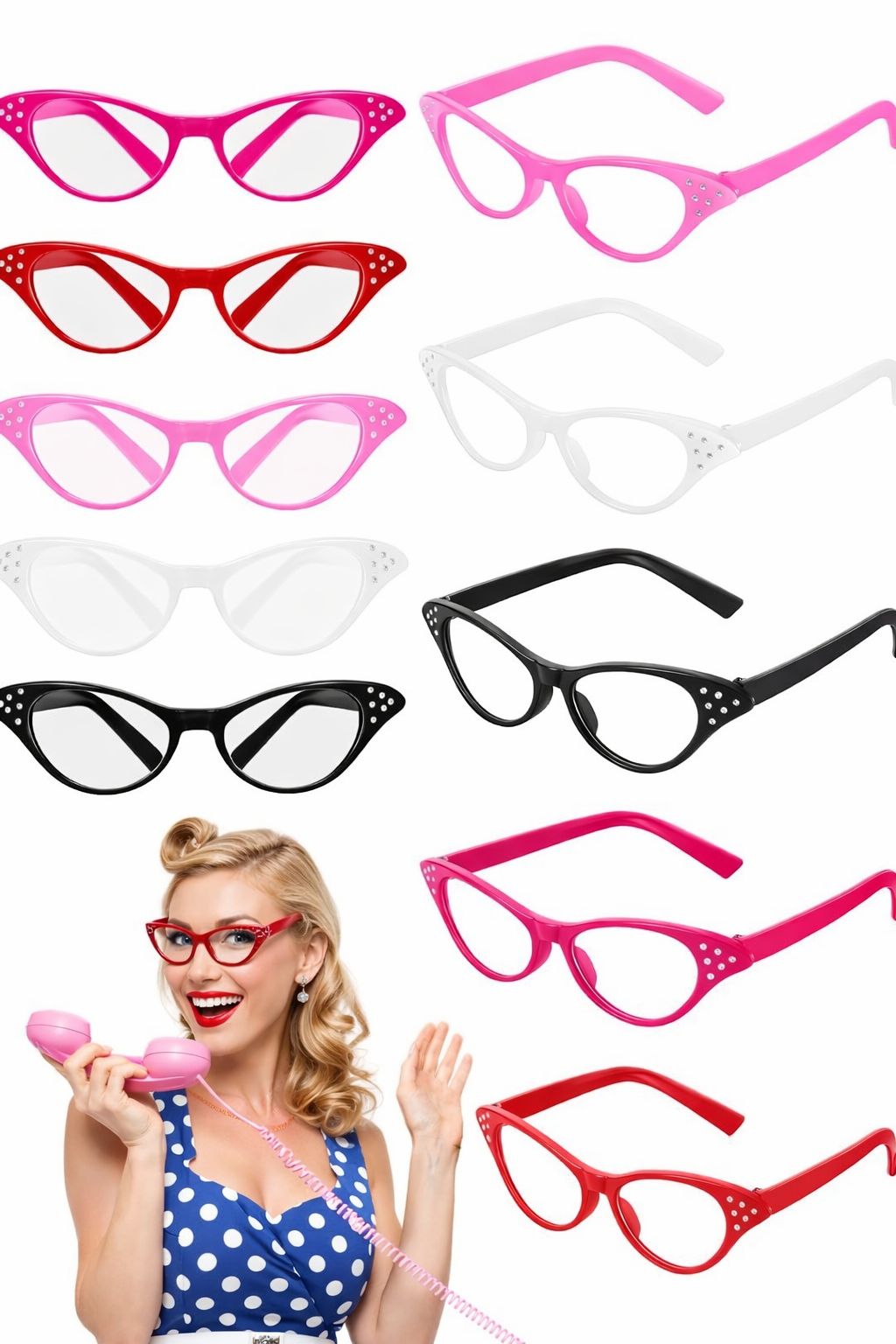 Cat Glasses Wholesale | Cat Glasses Bulk | 12 PACK Mix Colors 7080