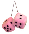 Pink Fuzzy Dice on String 3"  1657