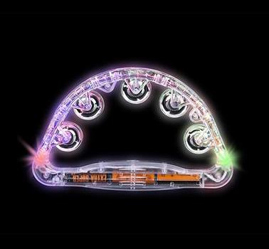 LED Tambourines | 9" Clear Light Up | |1889CLI 12 PACK