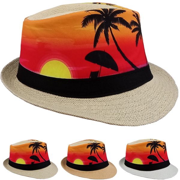 Palm Tree Sun Hats | Fedora Style Sunset 1310PA Adult Size