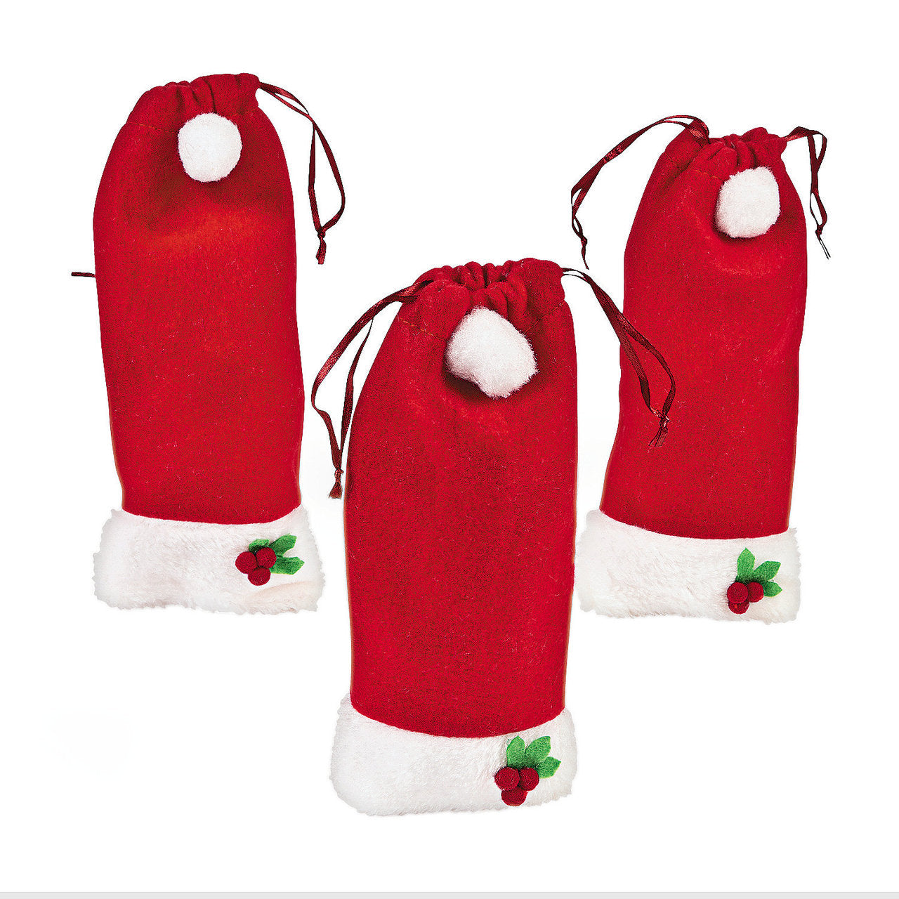 Santa Hat Gift Bags Plush 12 PACK 9199D