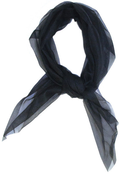 Black Square Chiffon Scarf 50's 12 PACK 24x24 2150