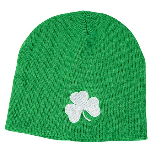 St. Patricks Day Shamrock Green Beanie Hat 5961 12 PACK