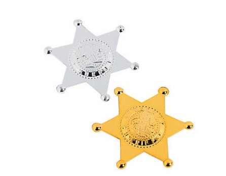 Sheriff Badge Silver/ Gold Mix 12 PACK 9006