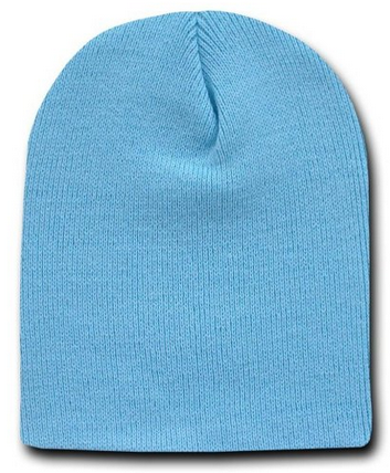 Beanie Short Light Blue Hat Cap 5738