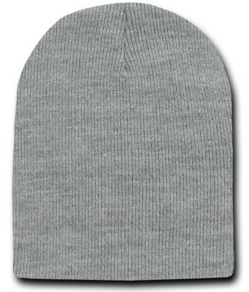 Short Beanie Light Grey Cap Hat 5737