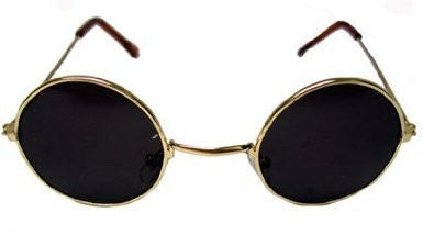 Gold Frame and Black Lens Lennon Style Sunglasses 12 PACK WS1087D