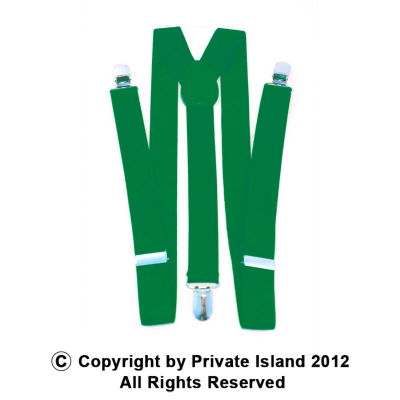 Irish St Patricks Kelly Green Suspenders 6872