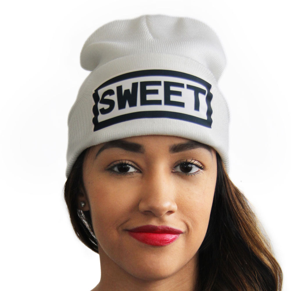 Sweet Hats | Sweet Beanies | Slang Beanies  Ribbed Comfort Knit Hats 10+ Colors 10533