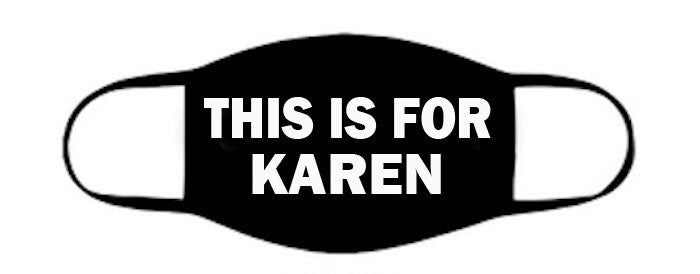 Karen Halloween Face Mask  |  Cotton Face Mask | Adult  Double Ply Soft Cotton