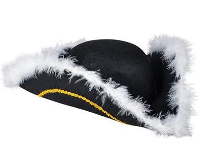 Tricorn Hat | Tricorn Pirate Hat | w/ Feather 1506 12PK
