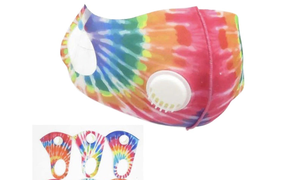 Tie Dye Face Masks |  Adult Size Adjustable 2 Layer w/ Filter  | 12 PACK 70001TD
